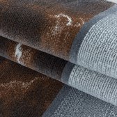 Woonkamer vloerkleed, laagpolig marmer vierkant patroon zachtpolig terra