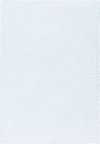 Tapis de salon Shaggy Design Poil Souple Monochrome Blanc