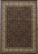 Tapis de salon oriental à poil ras Motif de antique ornement Rouge
