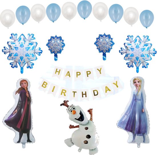 Loha-party®Frozen Thema Verjaardag Versiering ballonen -Elsa-Anna-0laf-Feestpakket in Frozen Thema-Folie ballonnen