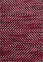 Tapis de salon Shaggy Motif structurel Abstrait Tapis Design Rouge