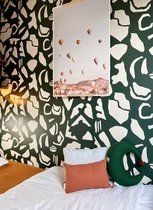 Roomblush - Behang Puzzle - Donkergroen - Vliesbehang - 200cm x 285cm