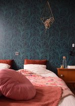 Roomblush - Behang Palmleaves - Groenblauw - Vliesbehang - 200cm x 285cm