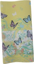 Tafelkleed met vlinderpatroon - Geel / Multicolor - Papier - 120 x 180 cm - Tafellaken - Tafelkleed - Kleed - Pasen - Lente