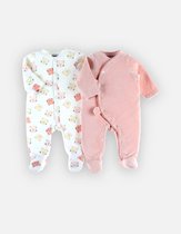 Noukie's - Pyjama 2 pack - Meisje- Roze en creme - 1 maand 56