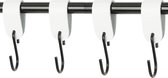 4x Leren S-haak hangers - Handles and more® | WIT - maat L (Leren S-haken - S haken - handdoekkaakje - kapstokhaak - ophanghaken)