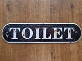 Toilet - Metalen wandbord - Toilet deurbord - WC tekstbord - 49x12 cm