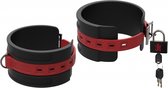 Silicone Ankle Cuffs - Bondage Toys black and red