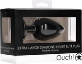 Diamond Heart Butt Plug - Extra Large - Black - Butt Plugs & Anal Dildos black
