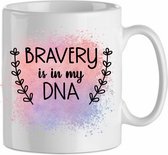 Bravery is in my dna' roze| Cadeau| cadeau voor haar| cadeau voor hem | Beker 31 CL