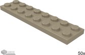 LEGO Plaat 2x8, 3034 Donker tan 50 stuks