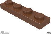 LEGO Plaat 1x4, 3710 Roodbruin 50 stuks