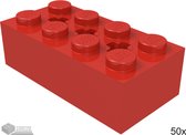 LEGO 39789 Bouwsteen met technic gaten, Rood 50 stuks