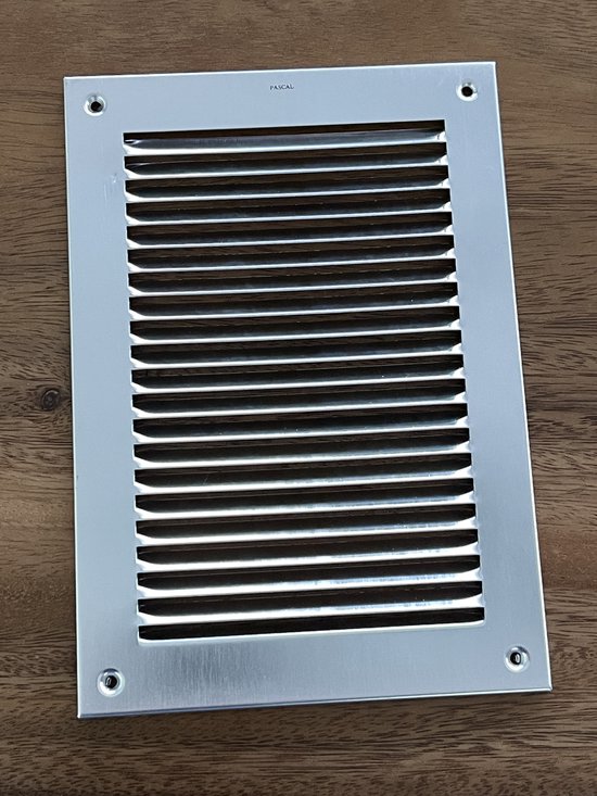Roestvrij stalen ventilatierooster 250 x 250 mm lamellenrooster
