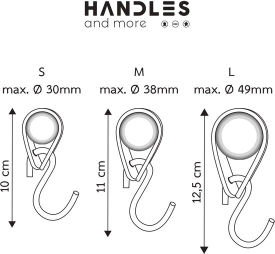 FIXER LE PRIX! 4x crochets en S | BLEU CLAIR - taille S (crochets en cuir S- crochets en S - porte-serviettes - patère - crochets de suspension)