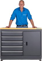 Datona® Werkbank met laden 120 cm - Mat Zwart