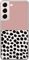 Casimoda® hoesje - Geschikt voor Samsung S22 Plus - Stippen roze - Backcover - Siliconen/TPU - Roze