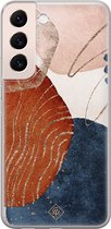 Samsung S22 hoesje siliconen - Abstract terracotta | Samsung Galaxy S22 case | multi | TPU backcover transparant