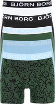 Björn Borg boxershorts Essential (5-pack) - heren boxers normale lengte - zwart - groen - lichtblauw - wit en print -  Maat: M