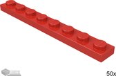 LEGO Plaat 1x8, 3460 Rood 50 stuks