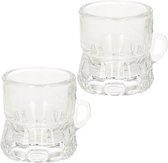 48x Shotglas/borrelglas bierpul glaasjes/glazen met handvat van 2cl - Party glazen