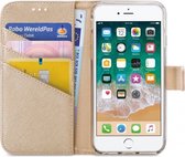 Apple iPhone SE (2022) Hoesje - My Style - Flex Wallet Serie - Kunstlederen Bookcase - Goud - Hoesje Geschikt Voor Apple iPhone SE (2022)
