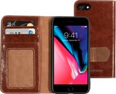 Apple iPhone SE (2022) Hoesje - Mobiparts - Excellent Wallet Serie - Echt Leer Bookcase - Oaked Cognac - Hoesje Geschikt Voor Apple iPhone SE (2022)