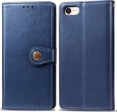 Apple iPhone SE (2022) Hoesje - Mobigear - Snap Button Serie - Kunstlederen Bookcase - Blauw - Hoesje Geschikt Voor Apple iPhone SE (2022)