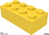 Lego Bouwsteen 2 x 4, 3001 Geel 100 stuks