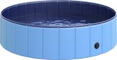 PawHut Hondenbad hondenzwembad waterbak zwembad Ø80 / 120 / 160 cm blauw/rood D01-004BU