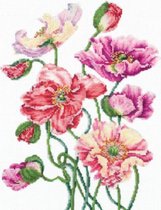 Borduurpakket Adriana - WILD POPPIES - Wilde klaprozen - telpatroon om zelf te borduren