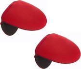Set de 2 gants de cuisine/gant de cuisine néoprène noir/rouge 13,5 x 11 cm - Manique - Gant de cuisine