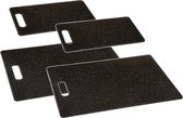 Set van 4x stuks zwart snijplanken 25/36 cm van kunststof - Broodplanken - Snijplankjes