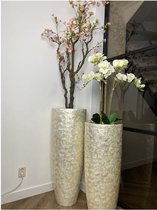 Luxe schelpenvaas parelmoer Capiz 105cm | Luxe schelpen pot | Bloemenvaas parelmoer