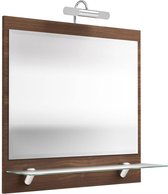 Badkamerspiegel 70cm met glazen legger Nb. , LED-verlichting, B x H x D: ca. 70 x 68 x 22 cm