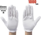 Witte katoenen Handschoen – Gloves Soft 100% Cotton Gloves Coin Jewelry Silver Inspection Gloves Stretchable Lining Glove - Handschoenen - Handschoenen Cotton Maat M 1000 Stuks/ 500 Pairs      M       HiCHiCO