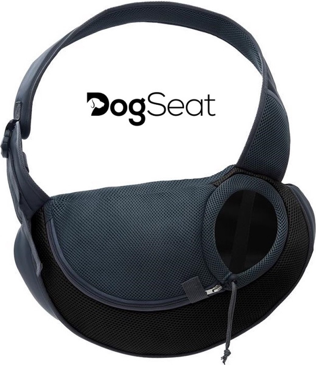 DogSeat® Honden Draagtas - Draagzak Hond - Hond en Kat - Draagtas - Hondentas - Reistas - Zwart - Grijs - Tot 10 KG - DogSeat