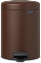 Brabantia NewIcon poubelle à pédale 5 litres avec seau intérieur synthétique - Mineral Cosy Brown