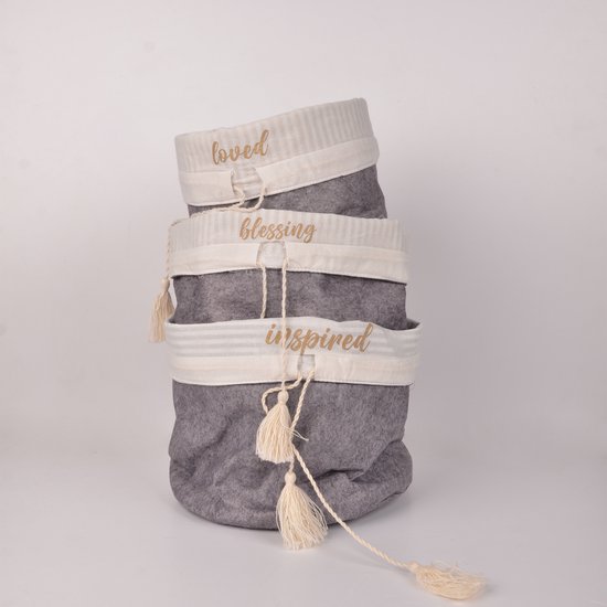 Cozary 2 stuks vilten mand, opbergdoos, opvouwbaar, vilten opbergdoos met handvat, opbergmand, vilt voor plank, kledingkast, kleding, handdoeken
