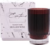 Sojawas Geurkaars | 100% natuurlijk & Handgemaakt - Mulled Wine | Lusso Collectie – Rood – Gestreept