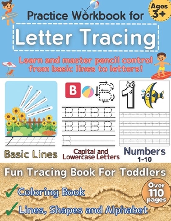 Colored Practice Workbook For Letter Tracing: Preschool Writ ... - cover
