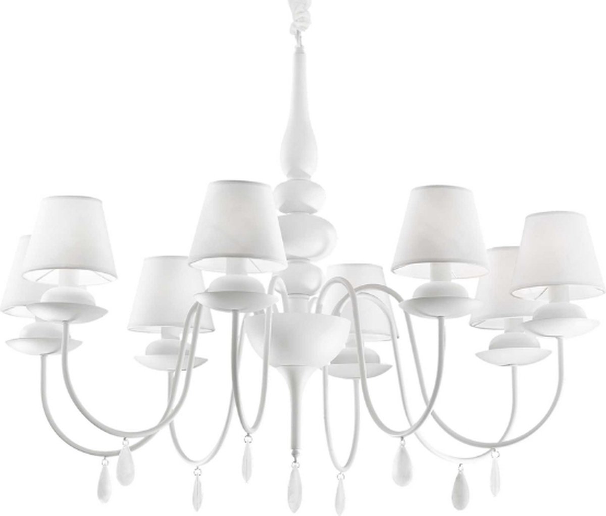 Ideal Lux - Blanche - Hanglamp - Metaal - E14 - Wit - Voor binnen - Lampen - Woonkamer - Eetkamer - Keuken