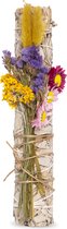 ® Geurwolkje Flower Power Salie Stick (large: 22cm) - Gekleurde Droogbloemen - Smudge sticks