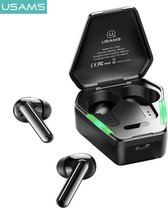 Écouteurs sans fil USAMS pour Gaming et musique - Écouteurs sans fil avec étui de chargement - Bluetooth 5.0 - Écouteurs pour Gaming et Musique - Ios et Android - Zwart