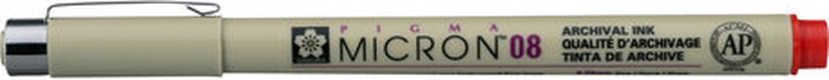 Sakura Pigma Micron 08 pen rood