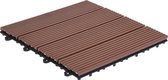 Composiet Terrastegels koppelbaar 30x30 cm - 6 stuks - Hardhout-look