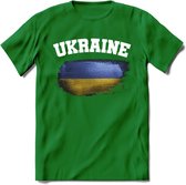 Oekraine vlag T-Shirt | Dames - Heren – Unisex Kleding | Ukraine support shirt | Tshirt Met Print - Donker Groen - M