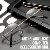 Allernieuwste Grote Computerbril Zwart-Goud - voor alle Beeldschermen met Anti Blauw Licht Glazen UV 400 - Stralingsbescherming - Beeldschermbril - Ultralight Kantoorbril - Zwart G