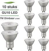GU10 LED lamp - 10-pack - 7W - Dimbaar - 2700K warm wit