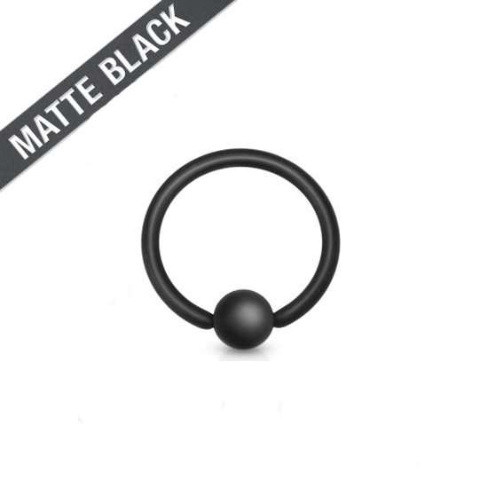 Ring de fermeture Ball noir mat 1.6mm x 12mm